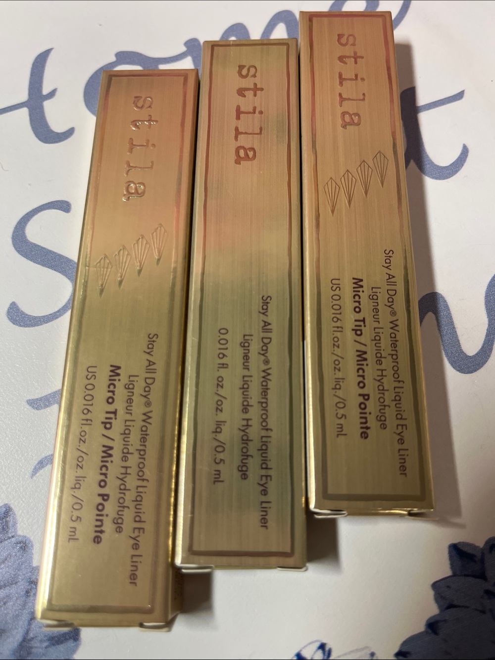 Stila Gold Metallic Liquid Eyeliner Trio Packaging